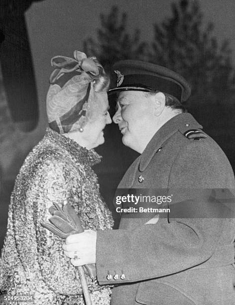 London, England- When Prime Minister Winston Churchill returned home after his recent conference with Marshall Josef Stalin in Moscow, Mrs. Churchill...
