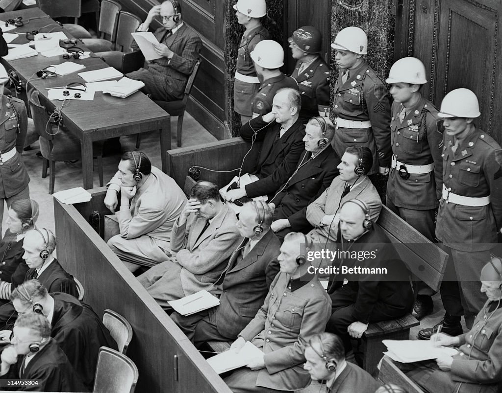 Defendants at Nuremberg War Crime Trial