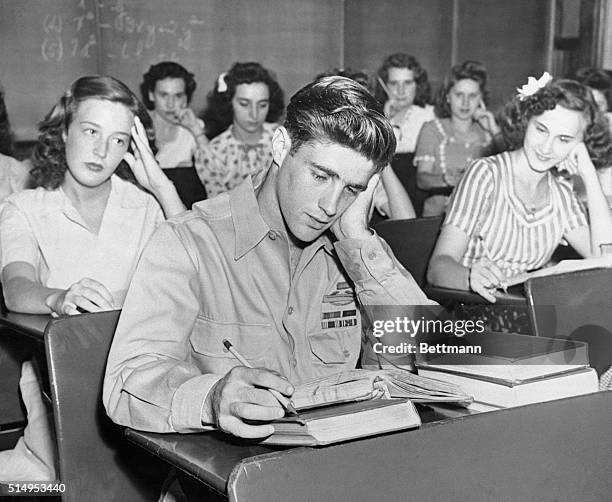 Peckville, Pa.: Medal Of Honor Hero Returns To School---Pfc. Gino Merli Peckville, Pa., holder of the Congressional Medal of Honor, returned to...