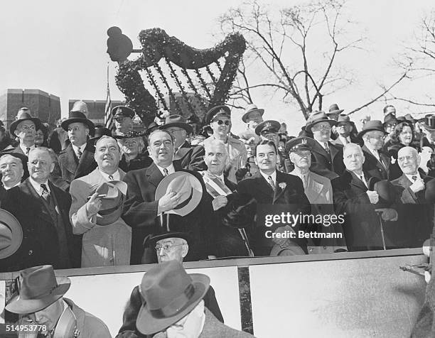 New York: Officials See City's Irish On Parade. Shown in the mayor's official reviewing stand watching the colorful St. Patrick's Day Parade honoring...