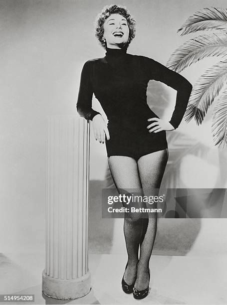 Hungarian actress Magda Gabor with had on her hip. Magda Gabor is sister of Zsa Zsa and Eva Gabor.