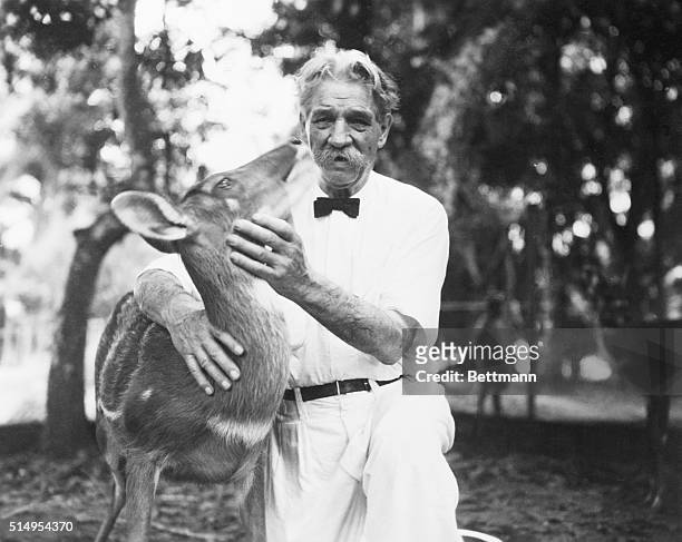 Dr. Albert Schweitzer with Antelope
