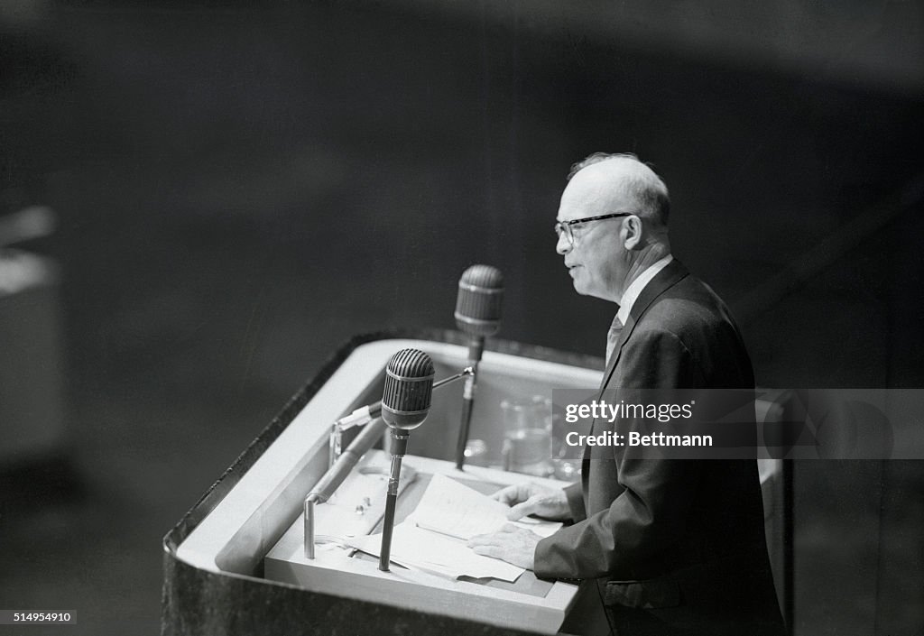 President Dwight Eisenhower Speaking at United Nations