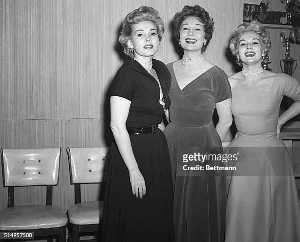 Las Vegas, Nevada: Gabor Glamour. The fabulous Gabor sisters, , Zsa Zsa, Magda and Eva, smile sweetly for a photographer at the Hotel last frontier...