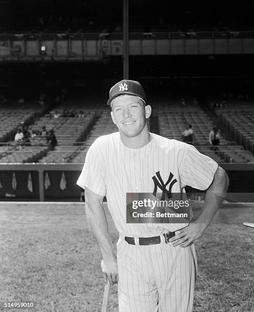 This is a portrait of New York Yankee, Mickey Mantle.