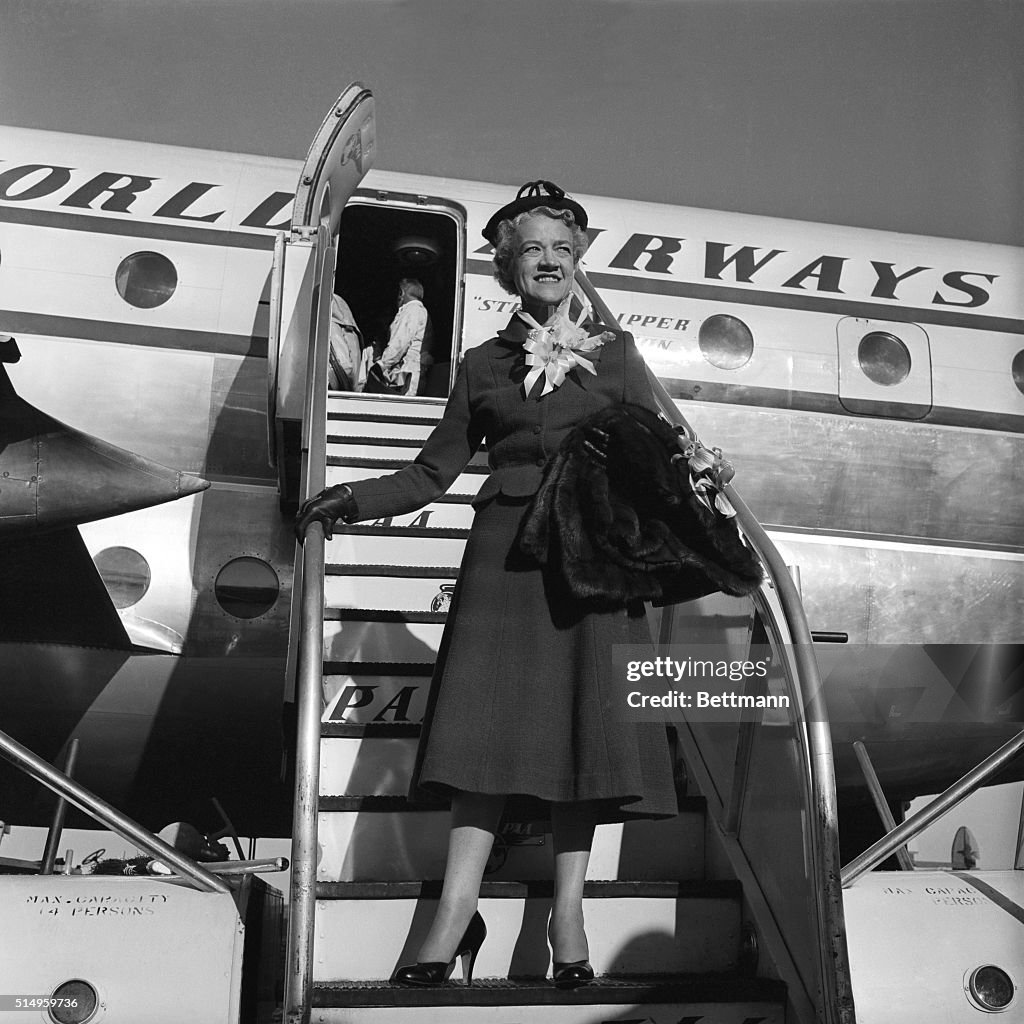 Margaret Chase Smith Boarding Airplane