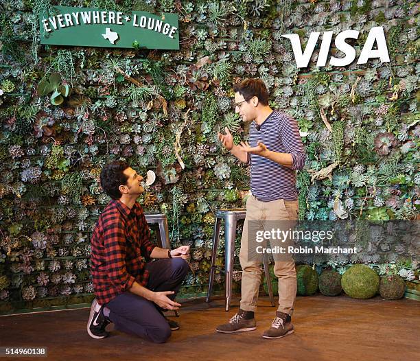 Comedians Ben Schwartz and Gil Ozeri perform at The Visa Everywhere Lounge on March 11, 2016 in Austin, Texas.