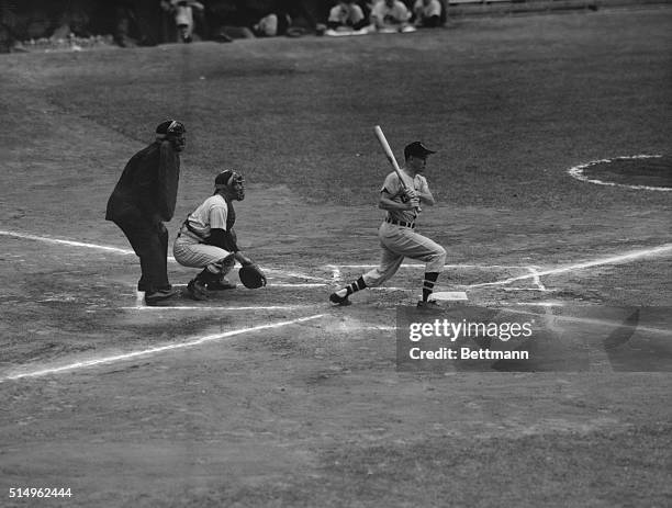 White Sox second baseman Nellie Fox fouls one down the first base line in the first inning against the Yankees at the stadium. With the arrival of...