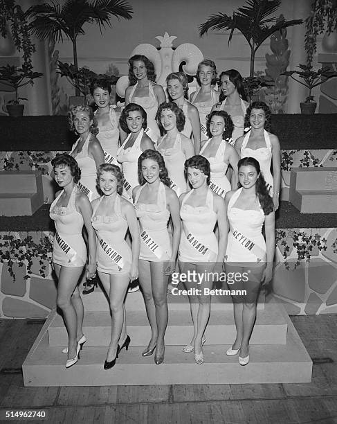 Fifteen Miss Universe Finalists. Long Beach, California: These are the 15 beauties from throughout the world who gained the finals of the Miss...