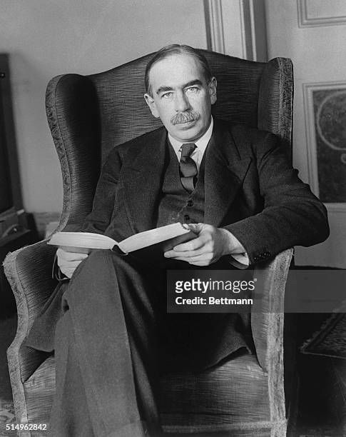 Famous economist predicts Liberal win in election...Mr. J. Maynard Keynes, the famous economist pictured at his home in London, predicts that the...