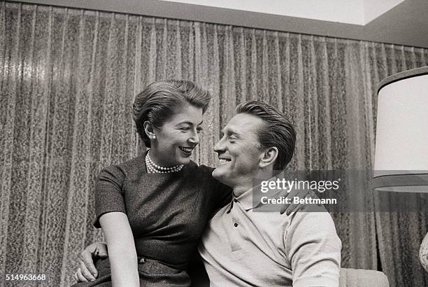 Actor Kirk Douglas and his wife, Anna, are all smiles after his nomination for an Academy Award by the Motion Picture industry Feb. 18th. Douglas was...