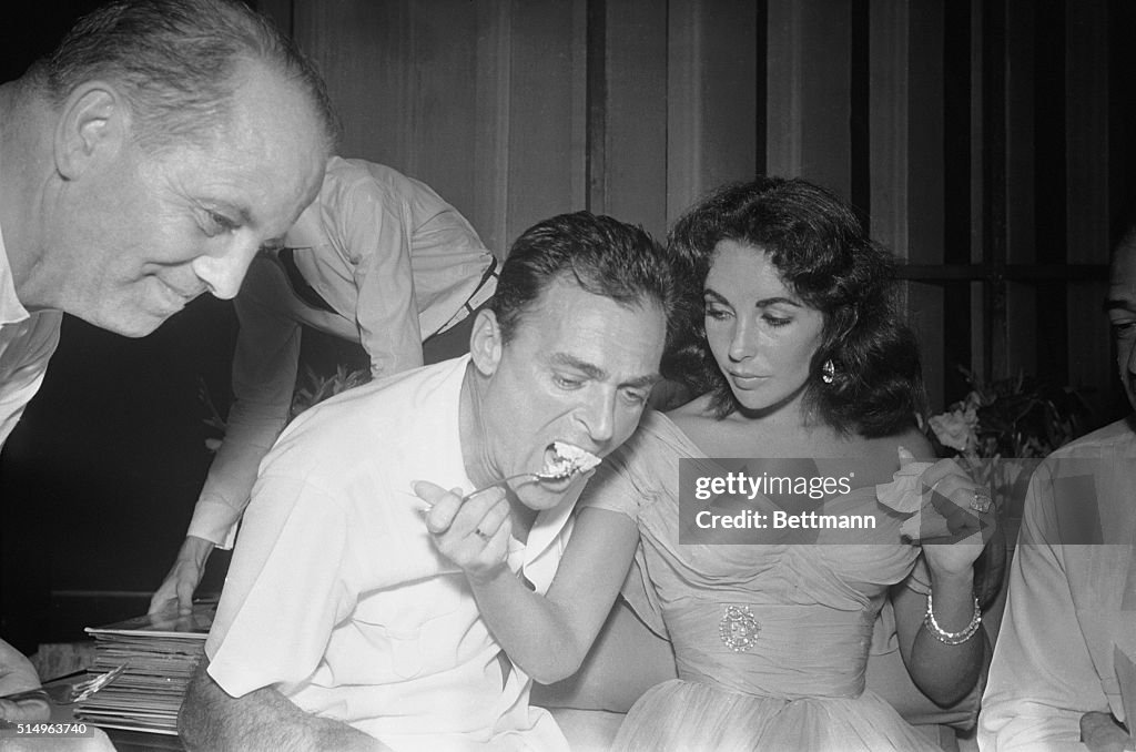 Actress Elizabeth Taylor and Mike Todd at Their Wedding