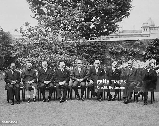 Prime Ministers Meet at 10 Downing Street. London, England: The Prime Ministers of the British Commonwealth, who begin a ten-day conference June 27,...