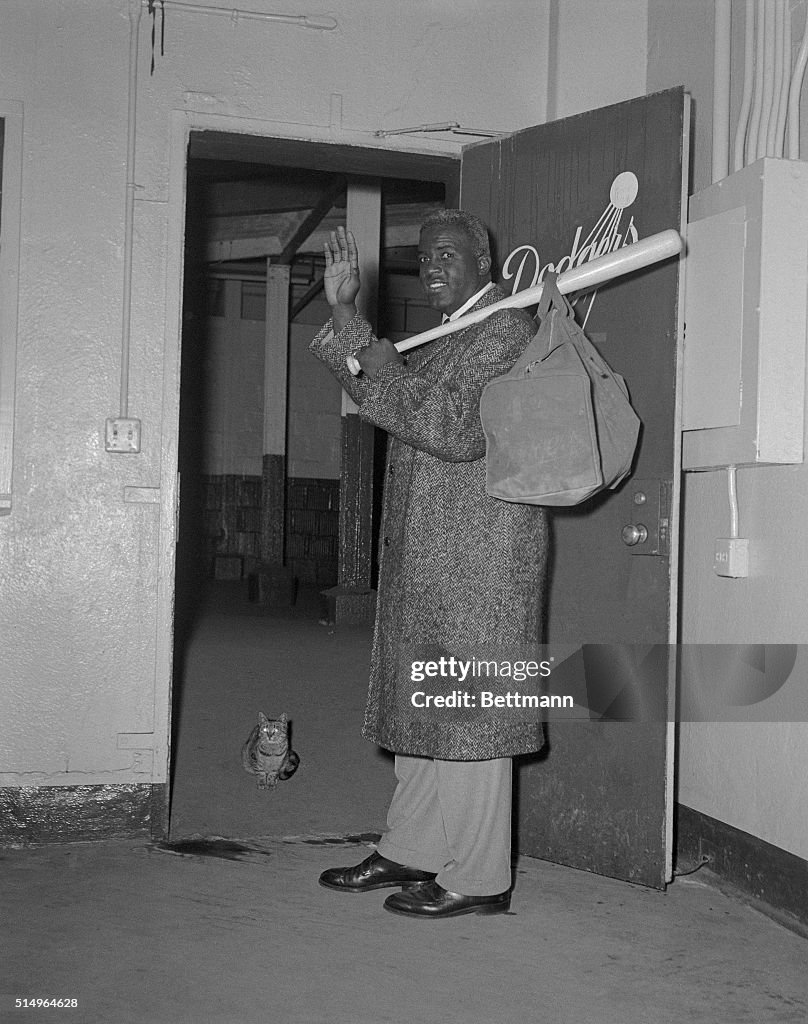 Jackie Robinson Waving Goodbye