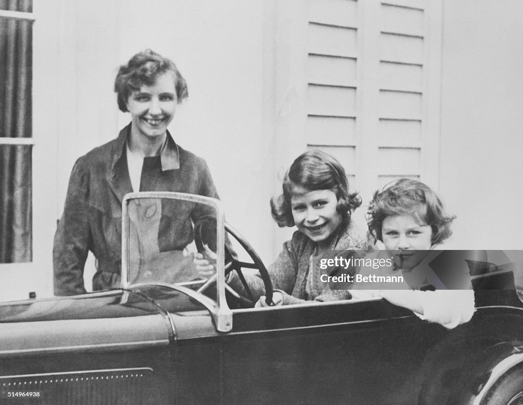 Princesses Elizabeth and Margaret with Governess