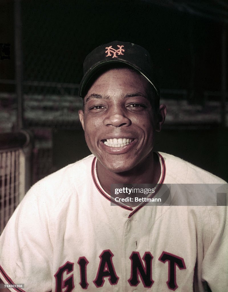 Willie Mays Posing in Batting Position