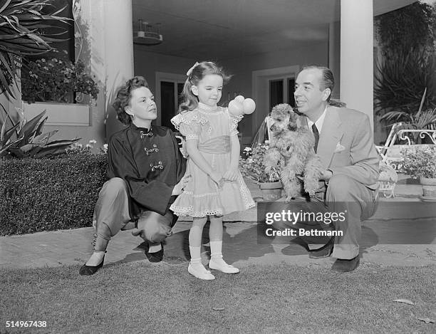 Actress and singer Judy Garland with her husband, director Vincente Minnelli, and their daughter Liza Minnelli.