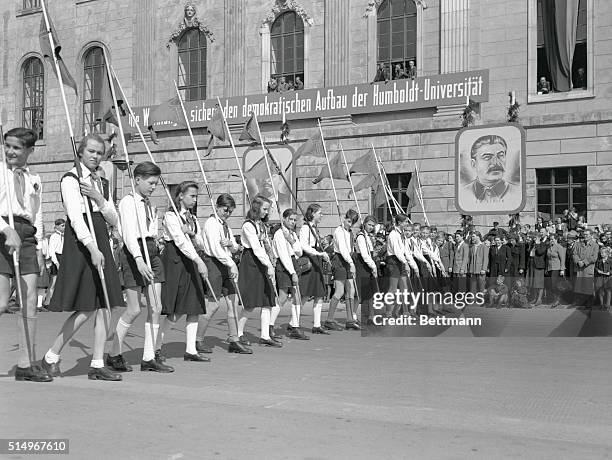 East German Young Pioneers on the March