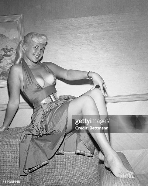 Photograph of Gloria Pall, model, known as "Miss Clevage of 1952."