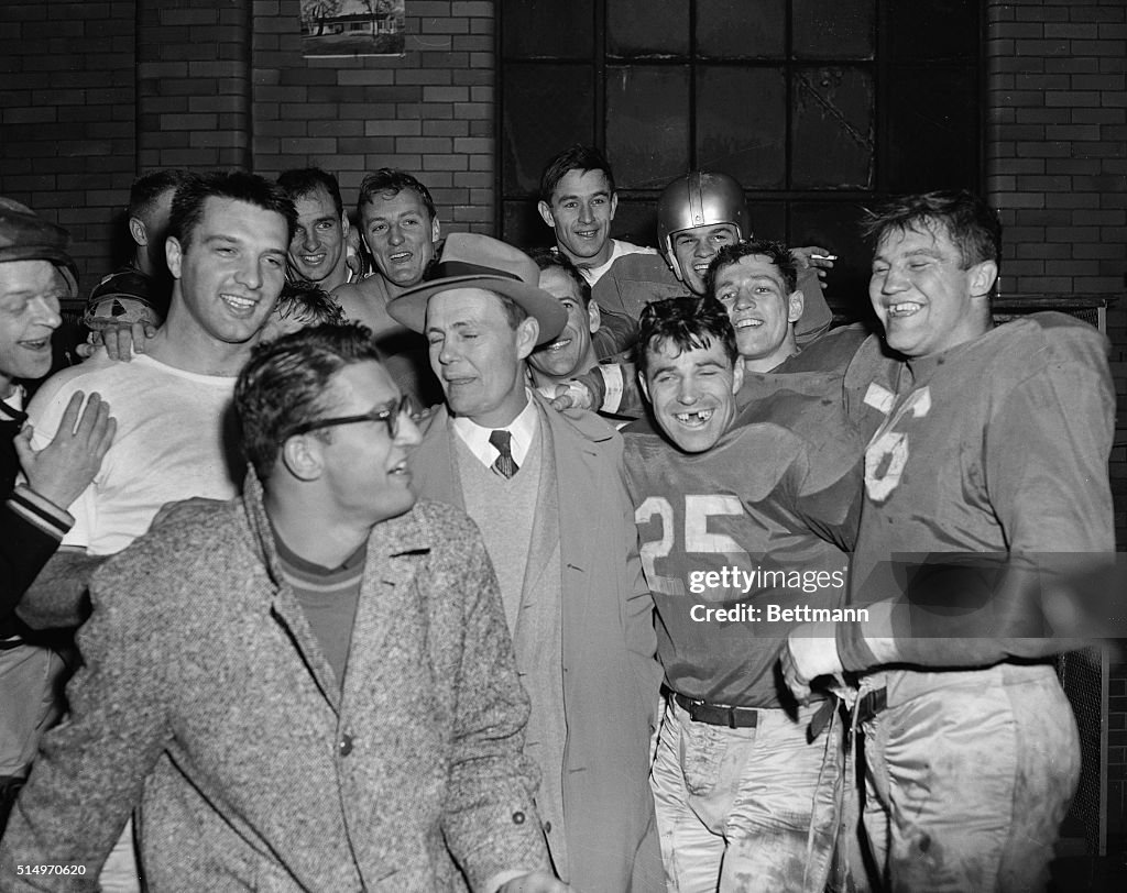 Detroit Lions Celbrating in Locker Room