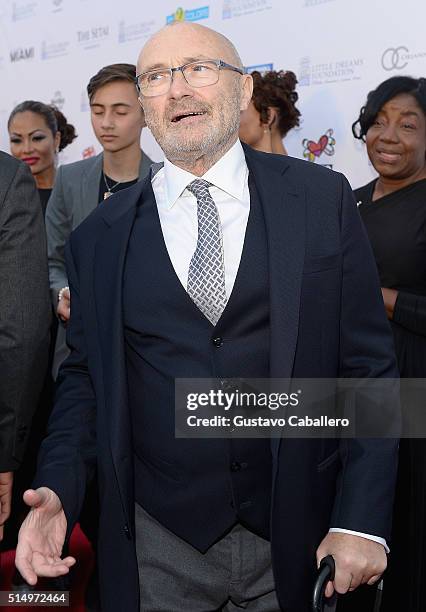 Phil Collins attends The Little Dreams Foundation Benefit Gala: Dreaming on the Beach at Fillmore Miami Beach on March 11, 2016 in Miami Beach,...