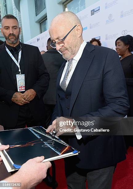 Phil Collins attends The Little Dreams Foundation Benefit Gala: Dreaming on the Beach at Fillmore Miami Beach on March 11, 2016 in Miami Beach,...