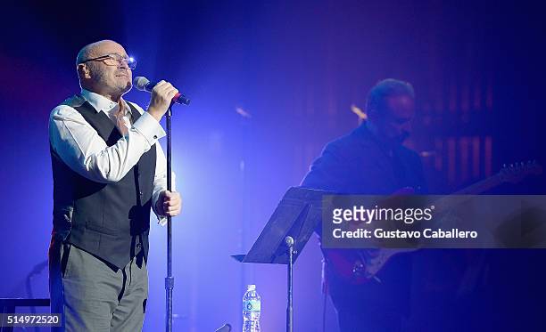 Phil Collins performs at The Little Dreams Foundation Benefit Gala: Dreaming on the Beach at Fillmore Miami Beach on March 11, 2016 in Miami Beach,...