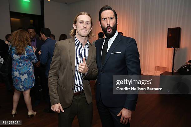 Actors Austin Amelio and Juston Street attend the "Everybody Wants Some" after party during the 2016 SXSW Music, Film + Interactive Festival on March...