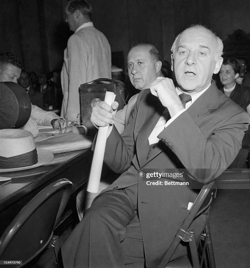 Walter Winchell Testifying Before a Senate Committee