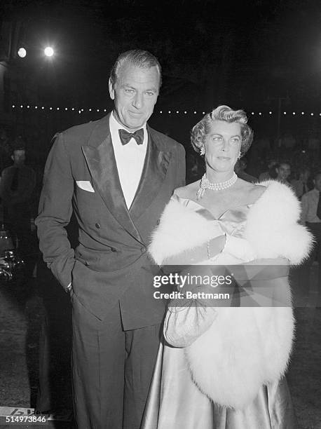 Gary Cooper and his reconciled wife, Rocky, were one of the many personalities to attend the world premiere of A Star is Born at the Hollywood...