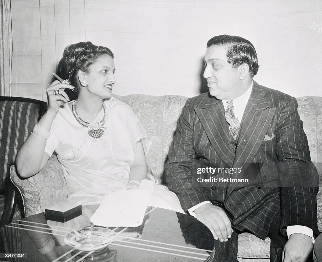 Maharajah and Maharanee of Baroda Lounging