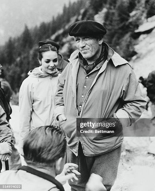 Little Trace of Spencer. Chamonix, France: Recognize the face under that beret? It belongs to Spencer Tracy. He's on location at Chamonix, in the...