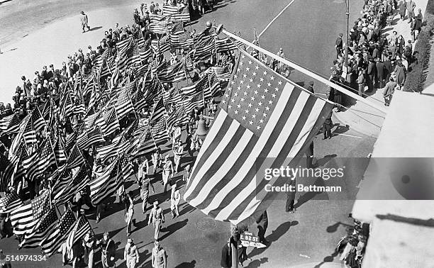 Parade in Army's Honor New York. 30,000 men and women of the Army, National Guard, West Point cadets, organized reserve corps and civic, veteran and...