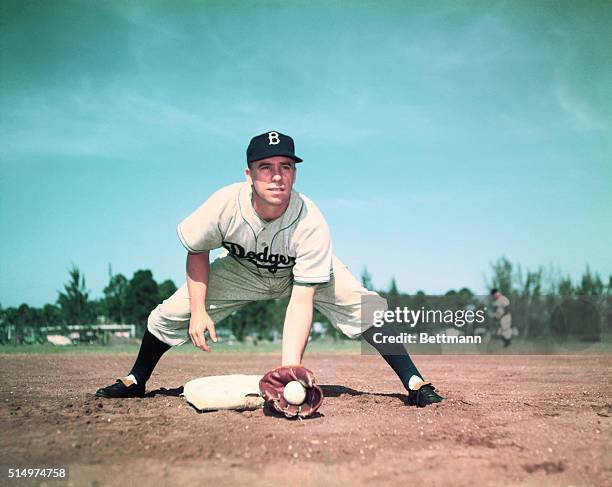 Spring Training. Pee Wee Reese of the Brooklyn Dodgers.
