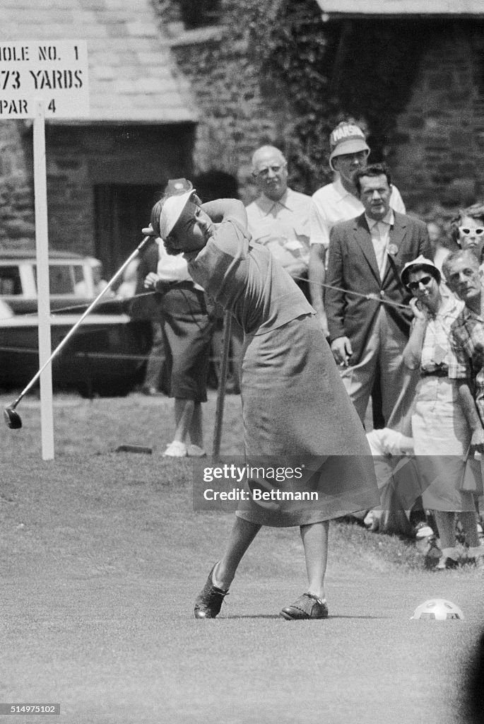 Betsy Rawls Swinging a Golf Club