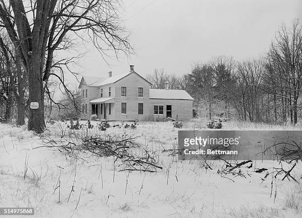 Home of serial killer Ed Gein in Plainfield in Wisconsin in 1957. Gein murdered women in his town and robbed many graves in the area.