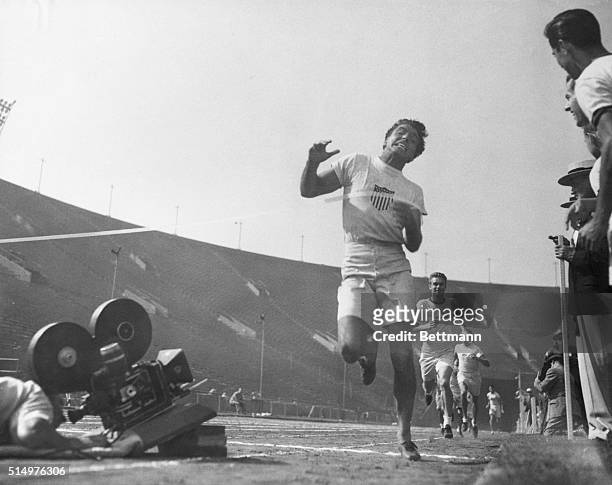 Hollywood, CA- Jim Thorpe's famous Olympic feat of winning both the Pentathlon and Decathlon events at Stockholm, Sweden, in 1912, werer re-created...