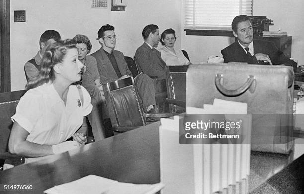Hollywood, Calif.: Errol Flynn and his first wife, actress Lila Damita, Squared off in court today to cut down the $18,000 per year tax-free alimony...