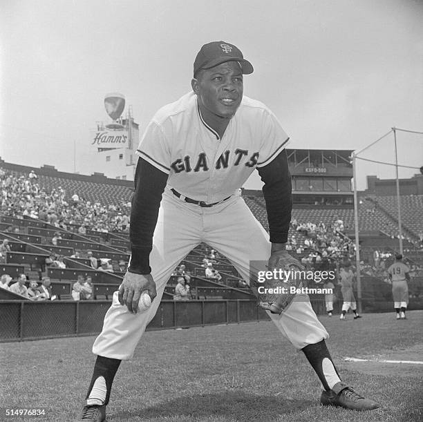 Photograph of Willie Mays, San Francisco Giants outfielder.