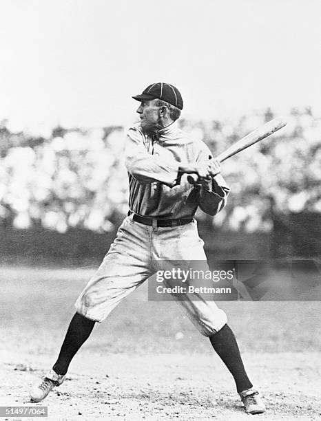 Ty Cobb at bat during a workout with the Detroit Tigers in 1921.