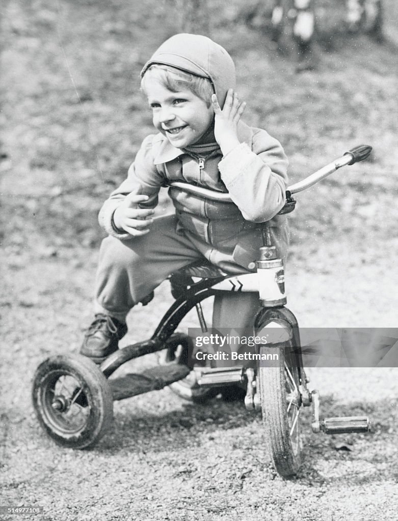 Young Prince Gustav on Tricycle