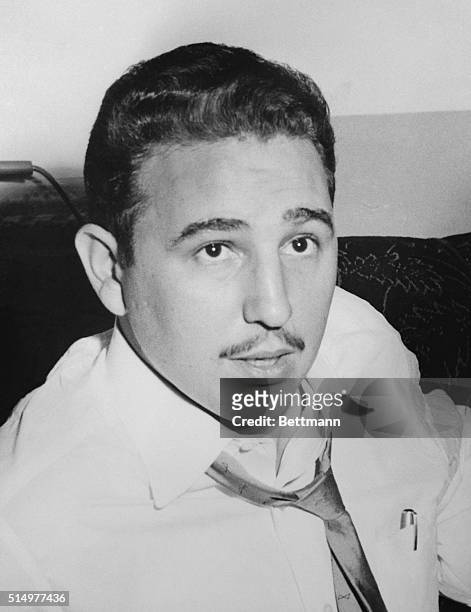 Young Fidel Castro Wearing Loose Tie, New York City, 1955.