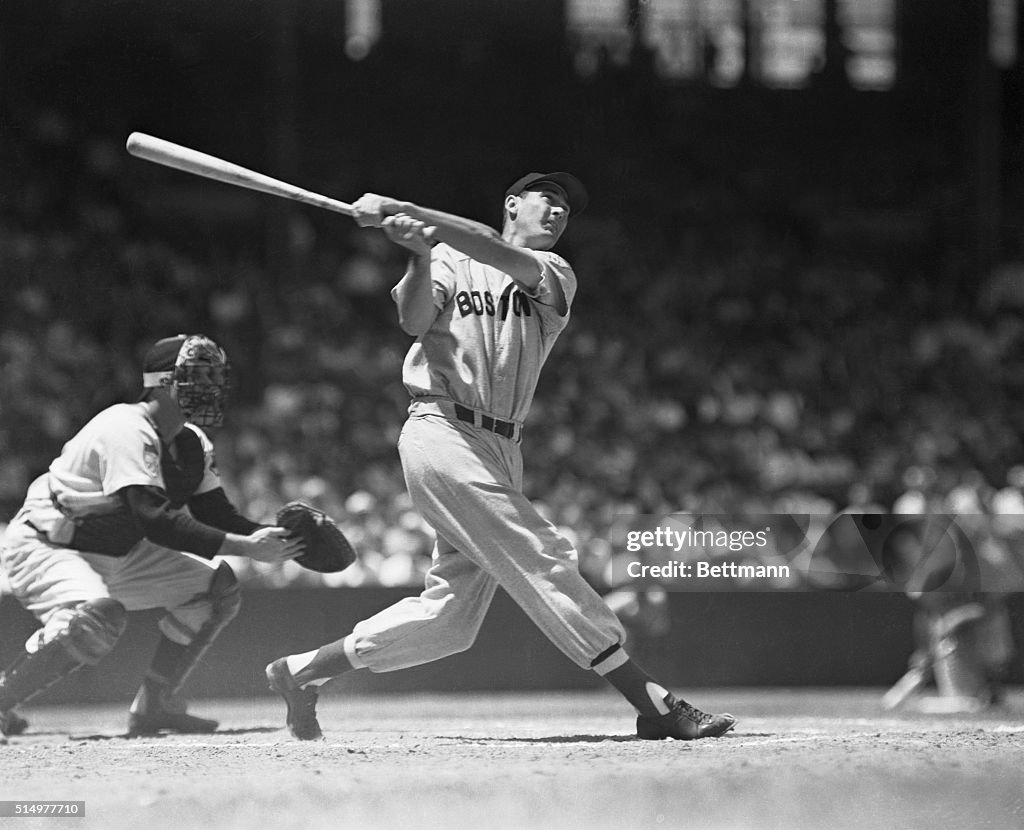 Ted Williams Making a Hit
