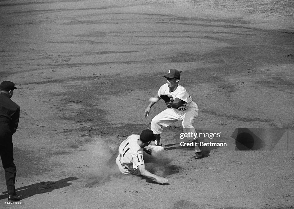 Luis Aparicio Stealing Second Base