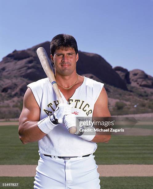 Jose Canseco of the Oakland Athletics poses for a portrait in 1997.