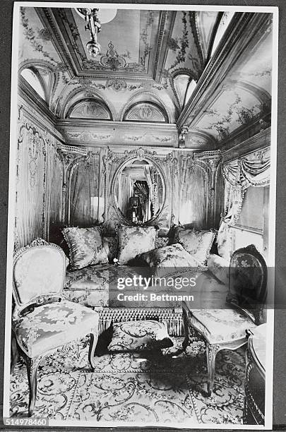 Porfirio Diaz, Dictator of Mexico, occupied this splendid stateroom aboard his private car by Pullman in 1898.