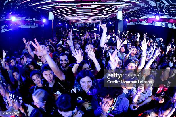 Festival goers cheer for The Strokes at Samsung Galaxy Life Fest at SXSW 2016 on March 11, 2016 in Austin, Texas.