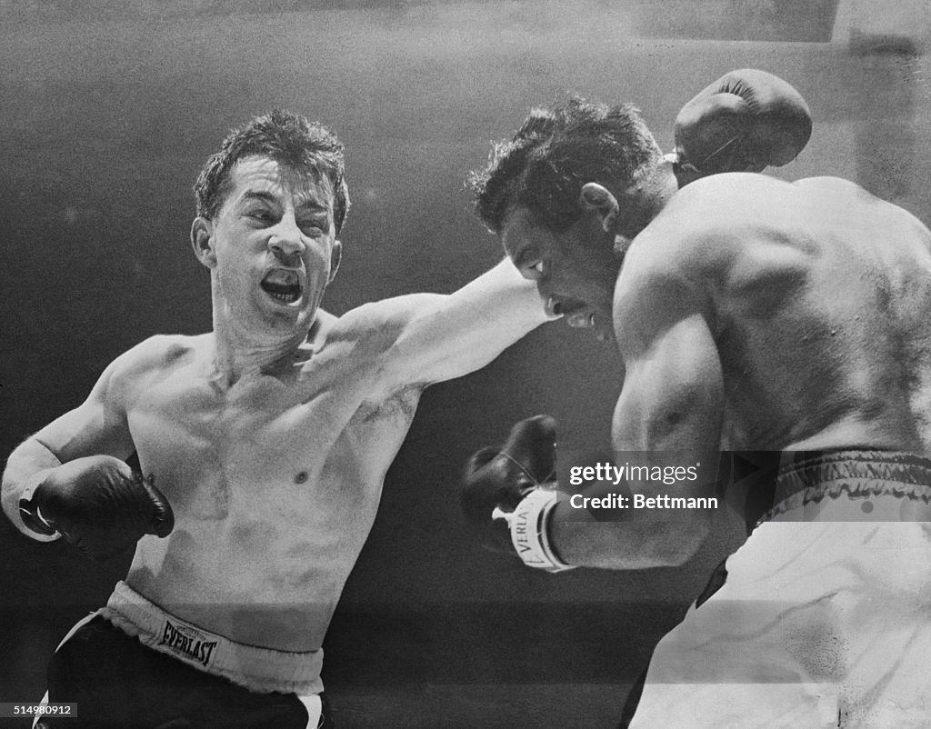 Rocky Graziano and Sugar Ray Robinson Boxing