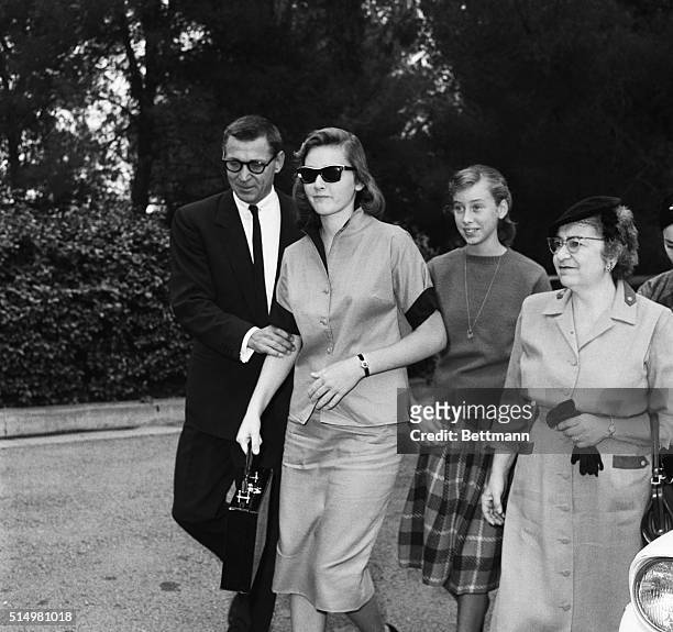 Hollywood: Diedre and Rory , daughters of Errol Flynn by his former wife, Nora Eddington Flynn Haymes, are shown as they arrived for the funeral of...