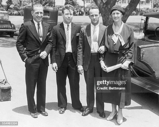 The defendants in prominent Joseph Kahahawai murder trial in Hawaii receive commuted sentences. From left to right: Edward S. Jones, O.A. Lord,...